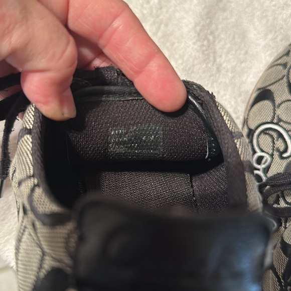 COACH “DEVIN” canvas & suede sneakers. Size 6.5. Grey w/black suede. VGUC. Clean - Picture 7 of 8